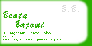 beata bajomi business card