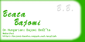 beata bajomi business card